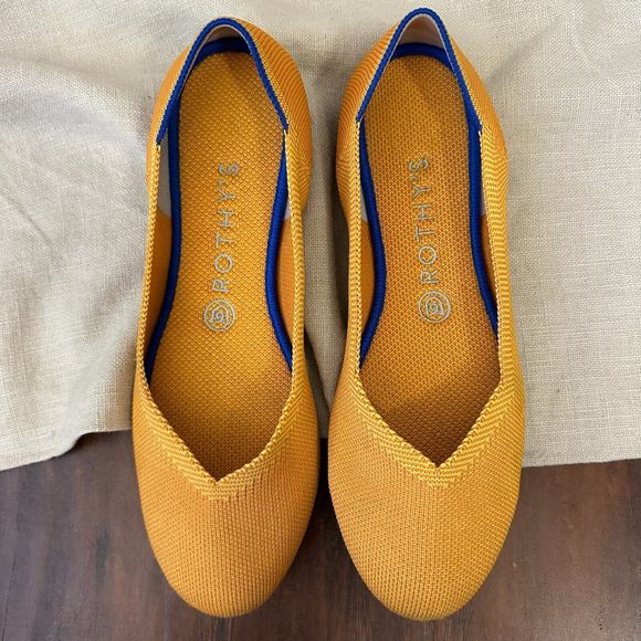ROTHY'S The Flat in Lemon Drop Ballet Flats Round Toe Slip On RETIRED - Picture 3 of 15